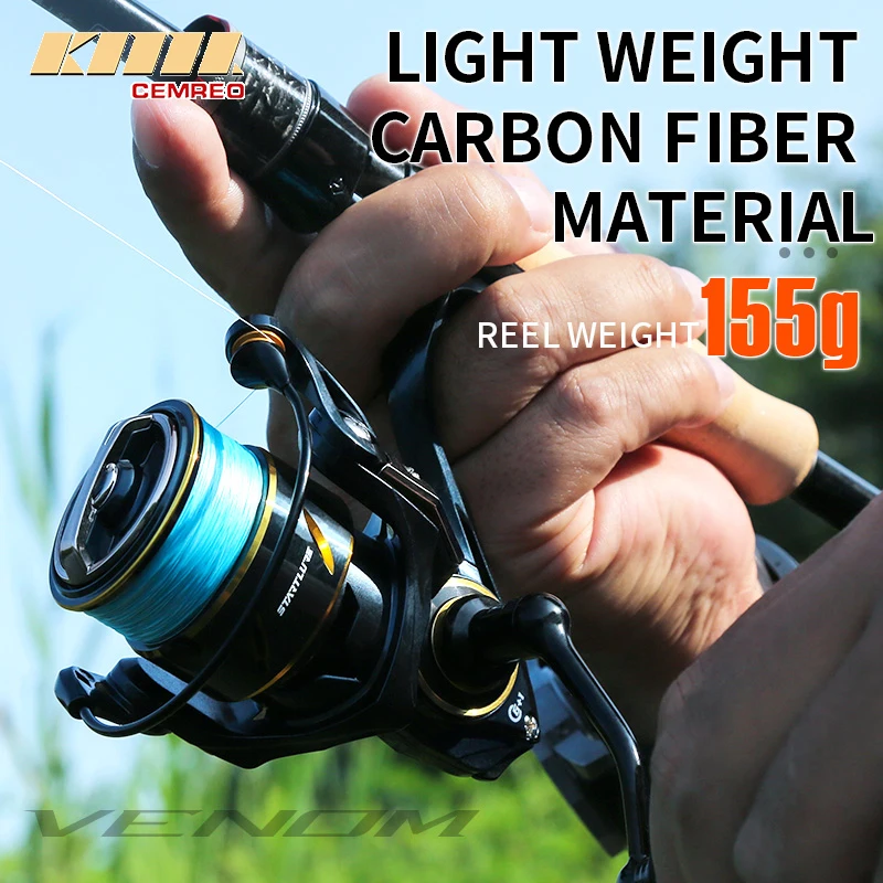 

Small Size Carbon Body Light Weight 1000-2500 Series Screw In Handle Drag 5kg Light Game Fishing Reel Spinning Reel Model:VENOM