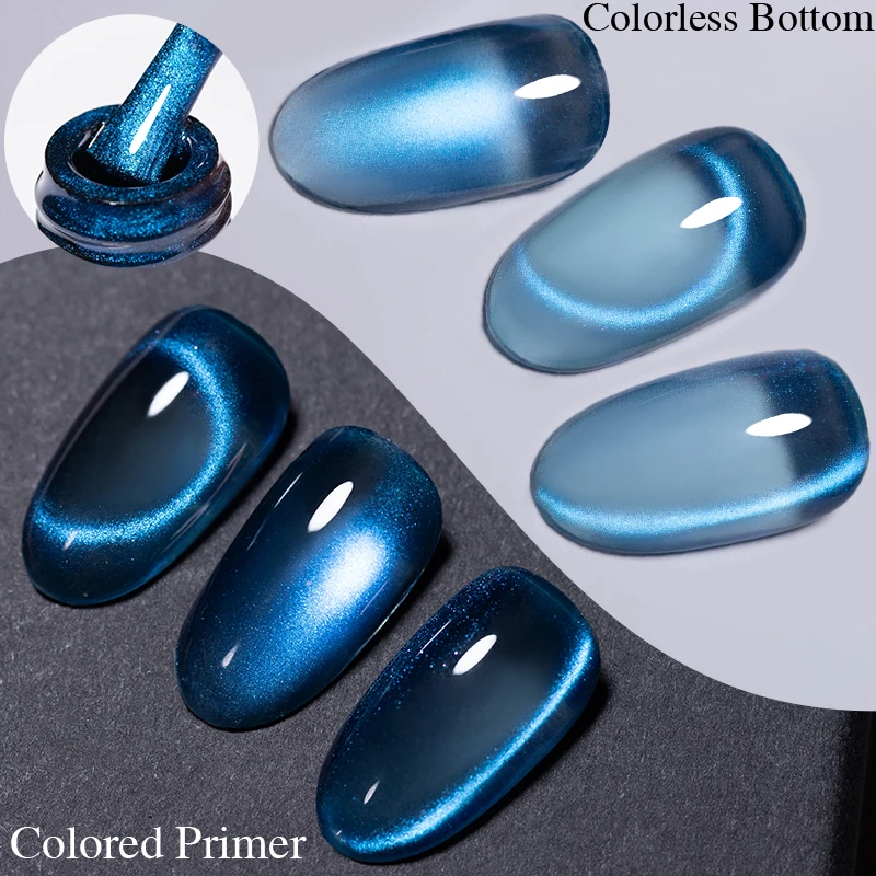 PUENTE 7.5ML Ocean Blue Cat Eye Gel Nail Polish With Magnet, High Glossy,Vibrant Blue Magnetic Cat Eye Nail Gel, Long-Lasting, Easy Application, Soak Off UV/LED Lamp Curable Semi-Permanent Varnish for Home & Salon Manicure gallery 4