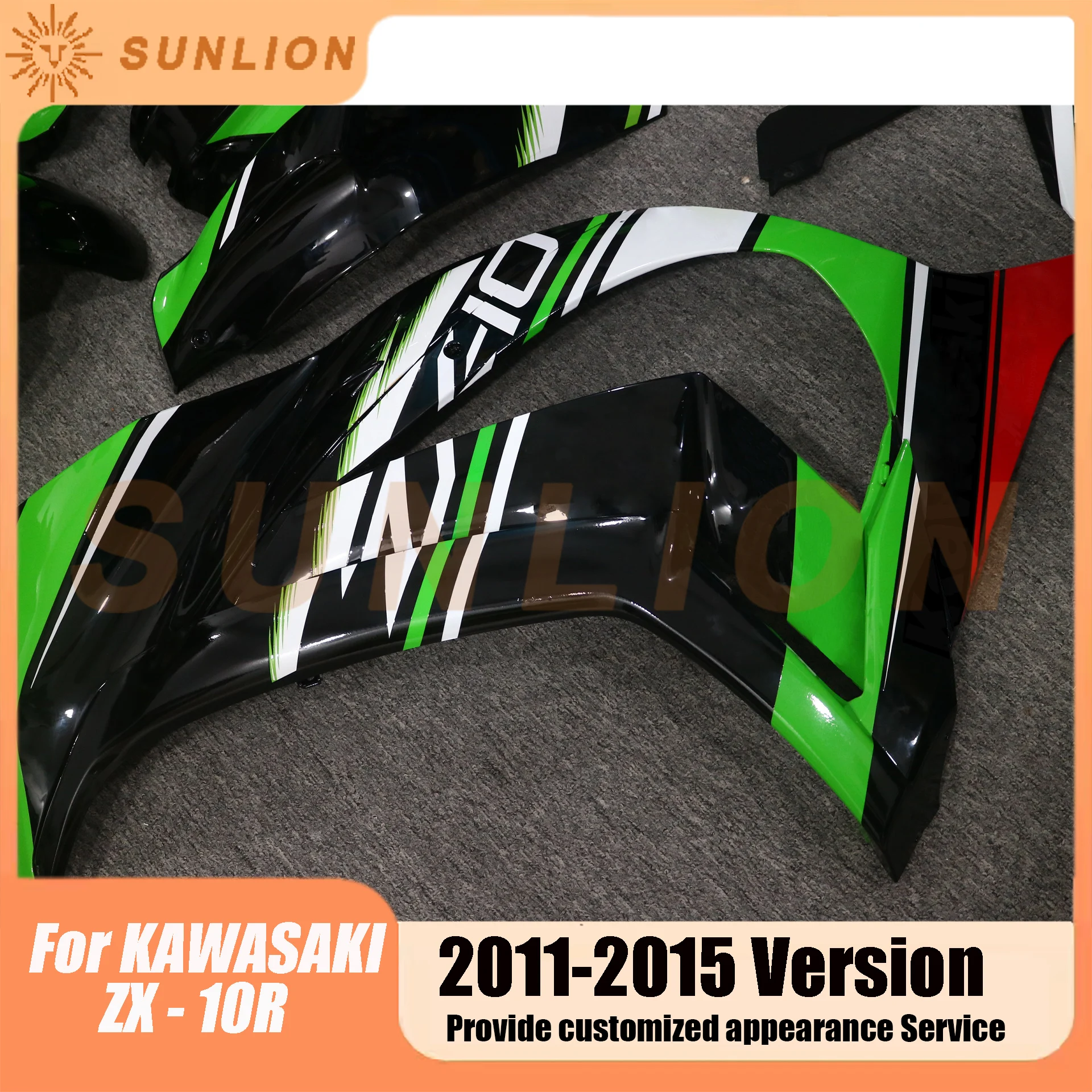 for Kawasaki ZX-10R zx 10r 2011 2012 2013 2014 2015 motorcycle fairing ABS injection body decoration kit full vehicle shell