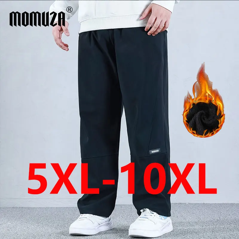 

Plus Size Men's Sweatpants Fleece Warm 5XL-10XL Winter High Elastic Thick Pants Gym Joggers Large Size Running Sports Trousers
