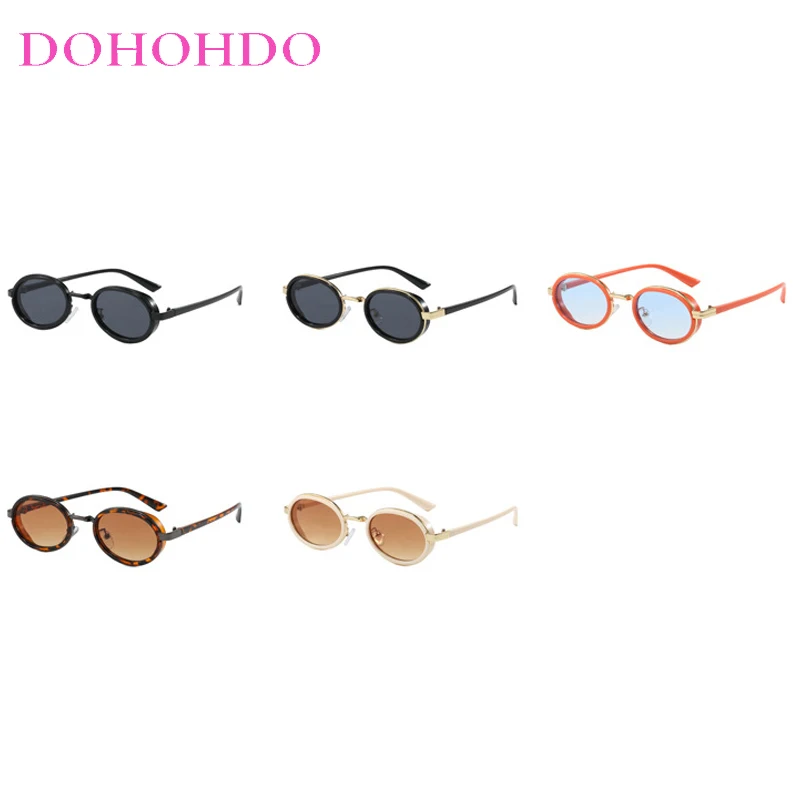 

Trendy Retro Oval Sunglasses For Women Men Fashion Hip-Hop Metal Sunglasses Small Frame Sun Glasses Punk Driving Shades UV400