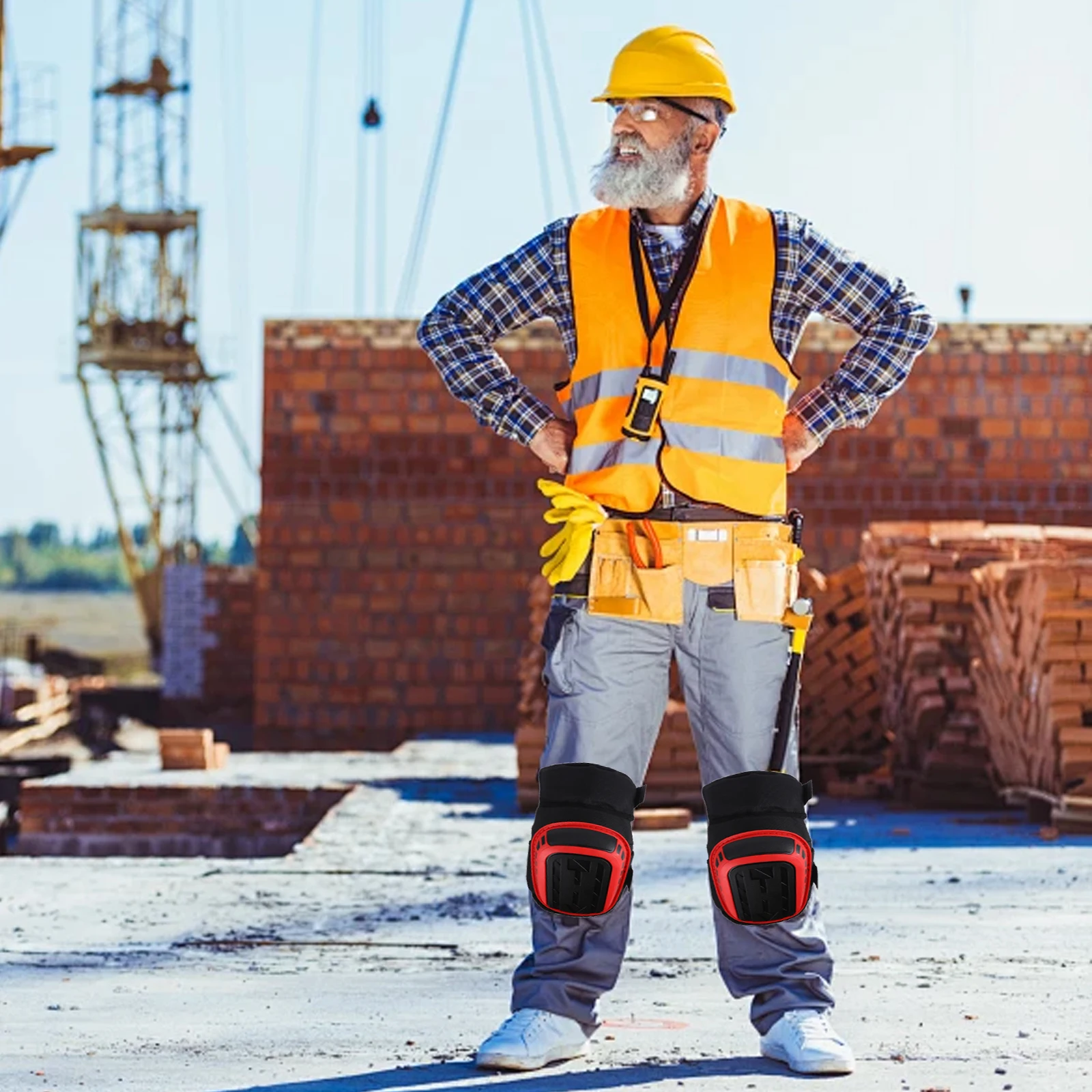 

Durable Non Slip Wear Resistant Knee Pads Silicone Lined Ergonomic Heavy Duty Gel Padding Tile Flooring Roofing Construction