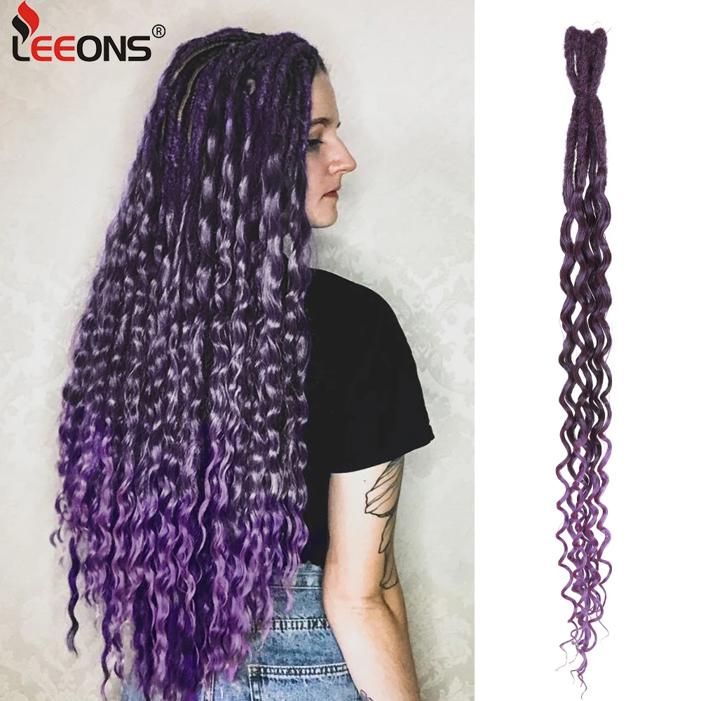 

24 Inch Double Ended Dreadlock Extensions 10 Strands/Pack Synthetic Curly Dreads Wavy Braid Dreadlock Extensions Ombre Blonde