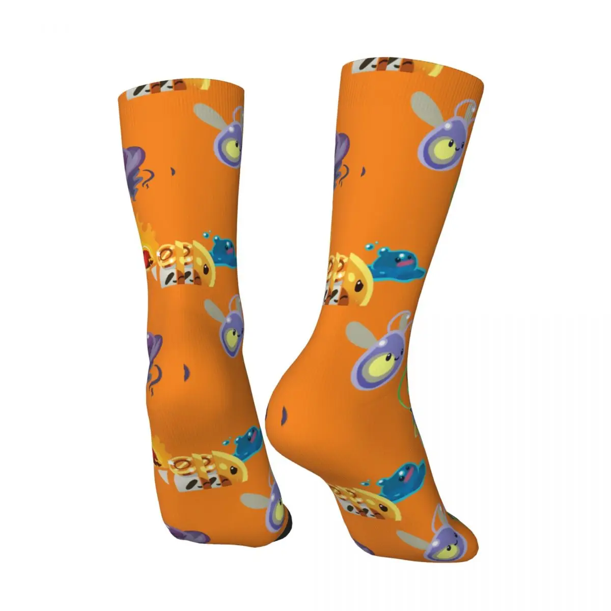 Funny Crazy Compression Sock for Men Boom Hip Hop Harajuku Slime Rancher Game Happy Seamless Pattern Printed Boys Crew Sock