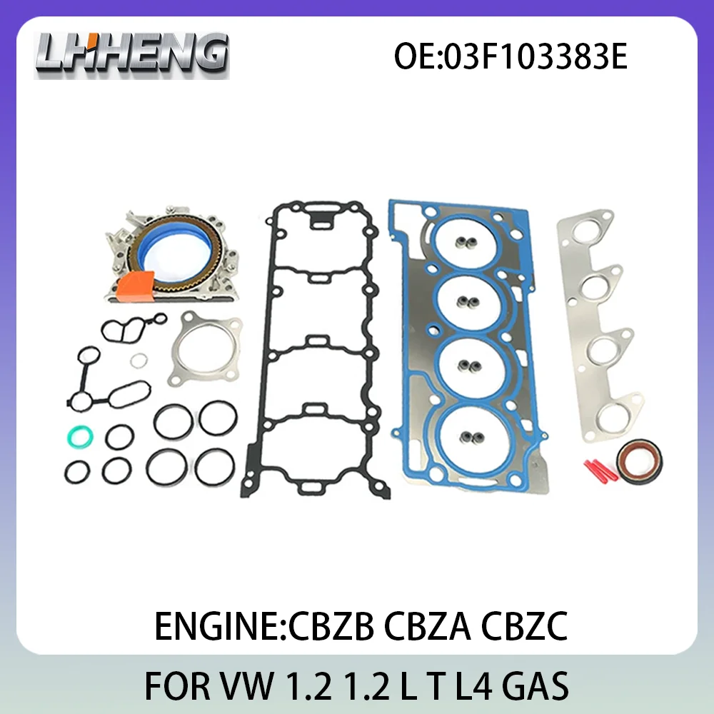 

Engine Full Overhaul Gasket Kit Rebuild Set For VW BEETLE CADDY GOLF POLO 1.2L 1.2 L T L4 GAS 08-22 CBZB CBZA CBZC 03F103383E