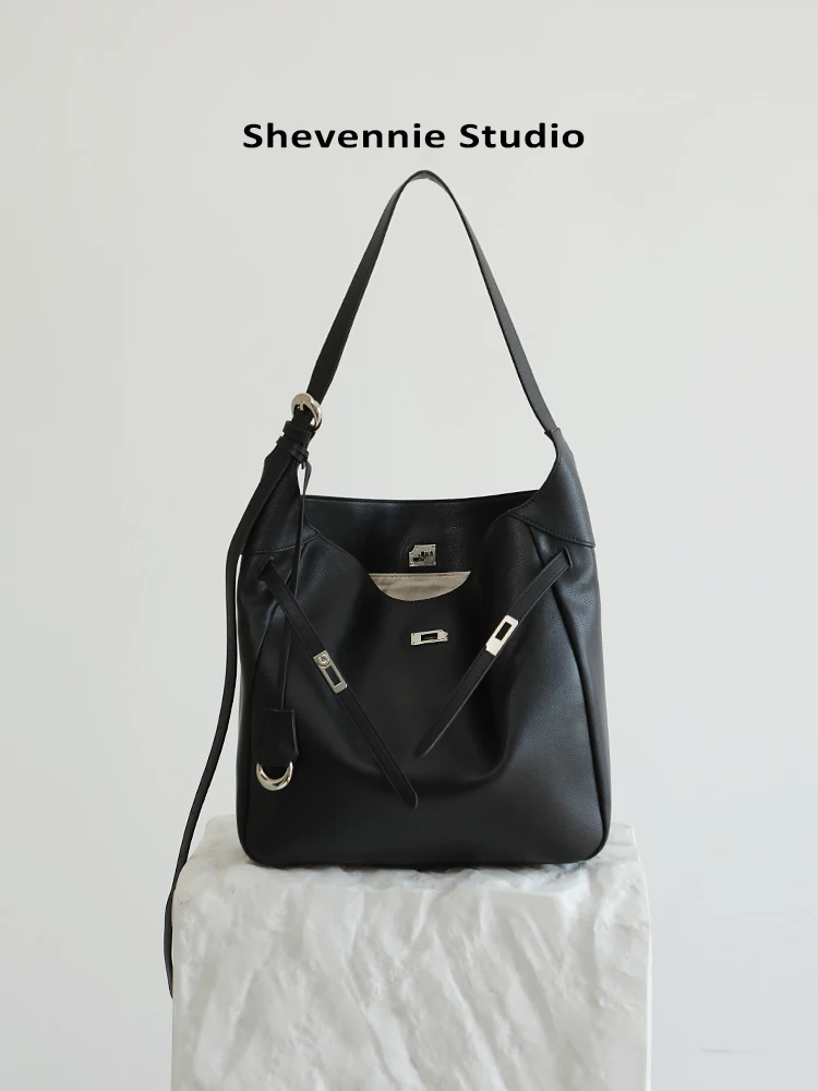 

evennie Long Term Practical Large Capaci Leather Buet Bag oulder Crossbody Bag with Belt Bule Underarm Tote Bag