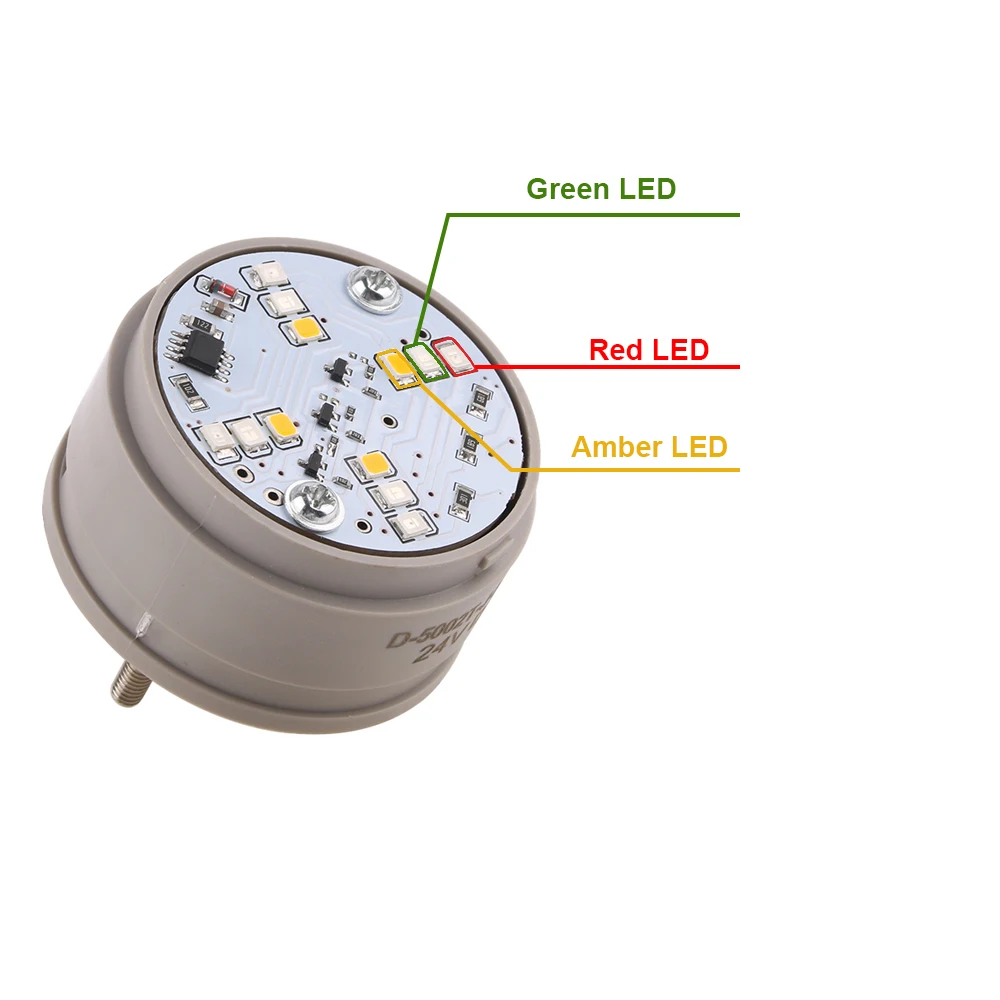 D-5002T 3-kolorowy mały ostrzegawczy sygnał świetlny wskaźnik LED migające światło alarmowy DC 12V 24V AC110V 220V