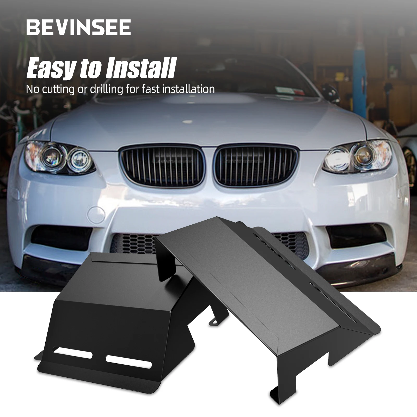 BEVINSEE Air Intake Scoops for BMW E92 E93 E90 N54 N55 335i 335xi 2007 2008 2009 2010 2011 2012