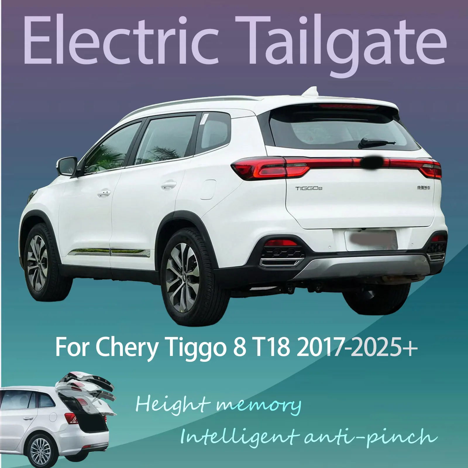 For Chery Tiggo 8 T18 2017-2025+ Electric Modified Tailgate Intelligent Height Anti-pinch Automatic Lifting Key-Controlled Trunk