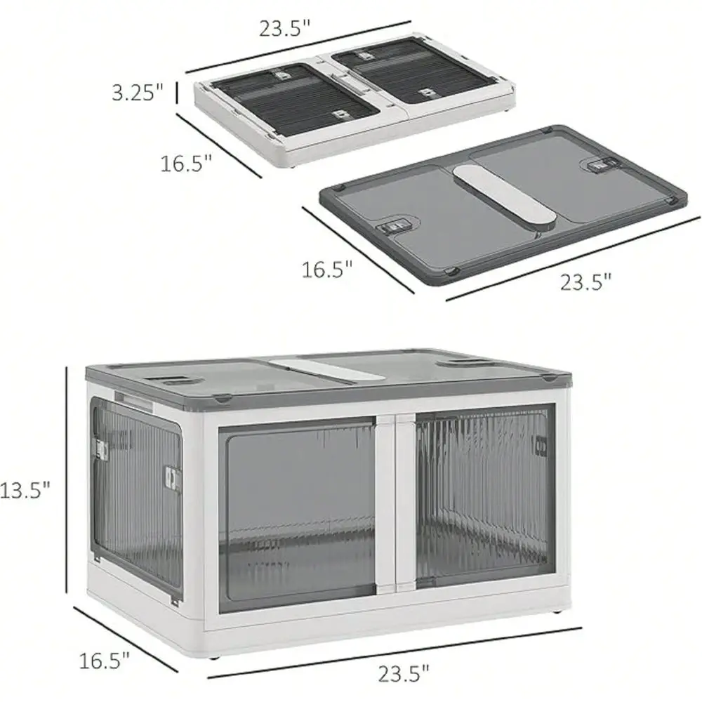 

Bins With Lids And Wheels Collapsible White Containers For SpaceEfficient Home And Office Storage