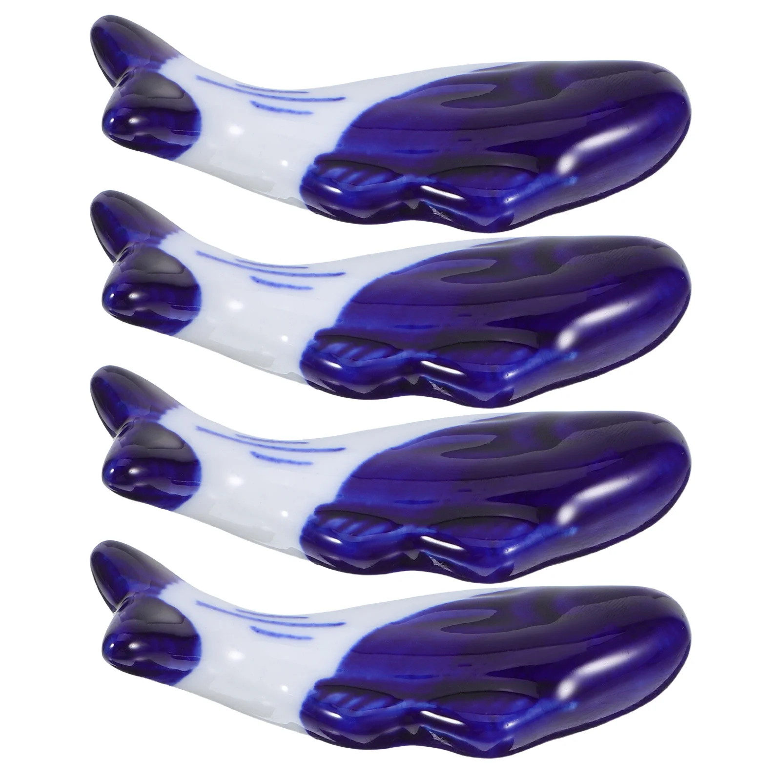 

4Pcs Small Fish Shaped Ceramic Pen Stand Versatile Brush Holder for Desk Art Studio Calligraphy Practice Kawaii Decor