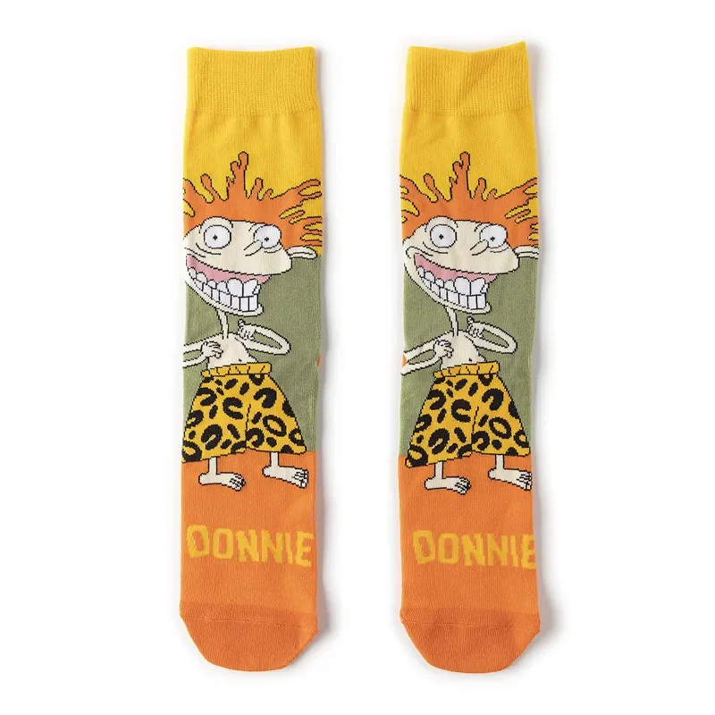 Cartoon Socks The Rugrats Movie Stockings Donnie Breathable Anti-odor Sweat-absorbent Cotton Socks Hip-hop Style Children's Gift