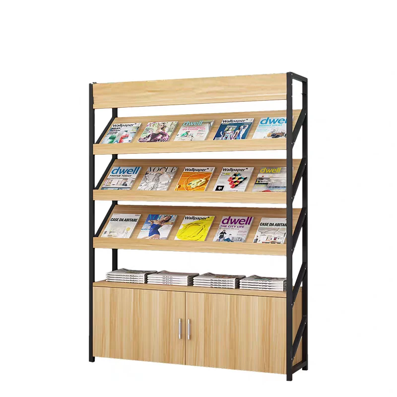 With cabinet, magazine, book and newspaper display rack, information floor single page rack