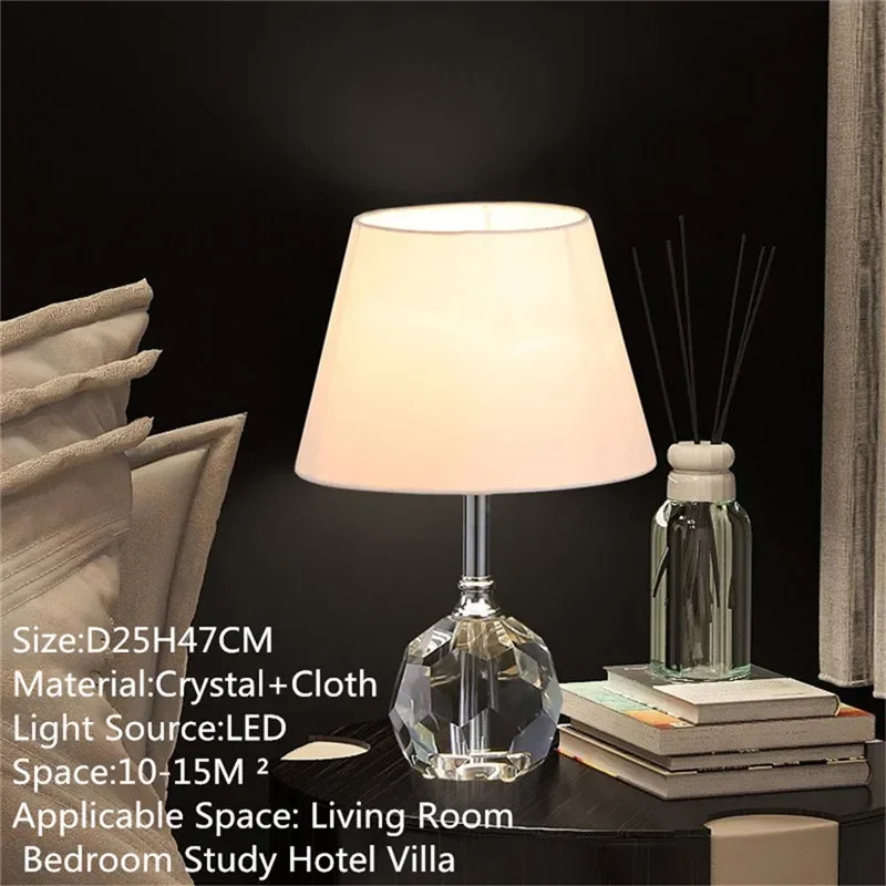 BELLE Nordic Modern Crystal Table Lamp LED Luxury Living Room Bedroom Study Villa Hotel Home Decoration Light