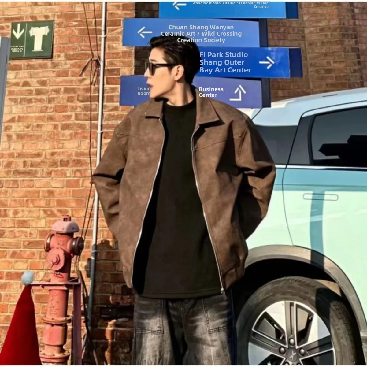 

Мужская ретро-куртка из искусственной кожи в американском стиле, свободного кроя, повседневная верхняя одежда для весны и осени, модная рабочая одежда для пар