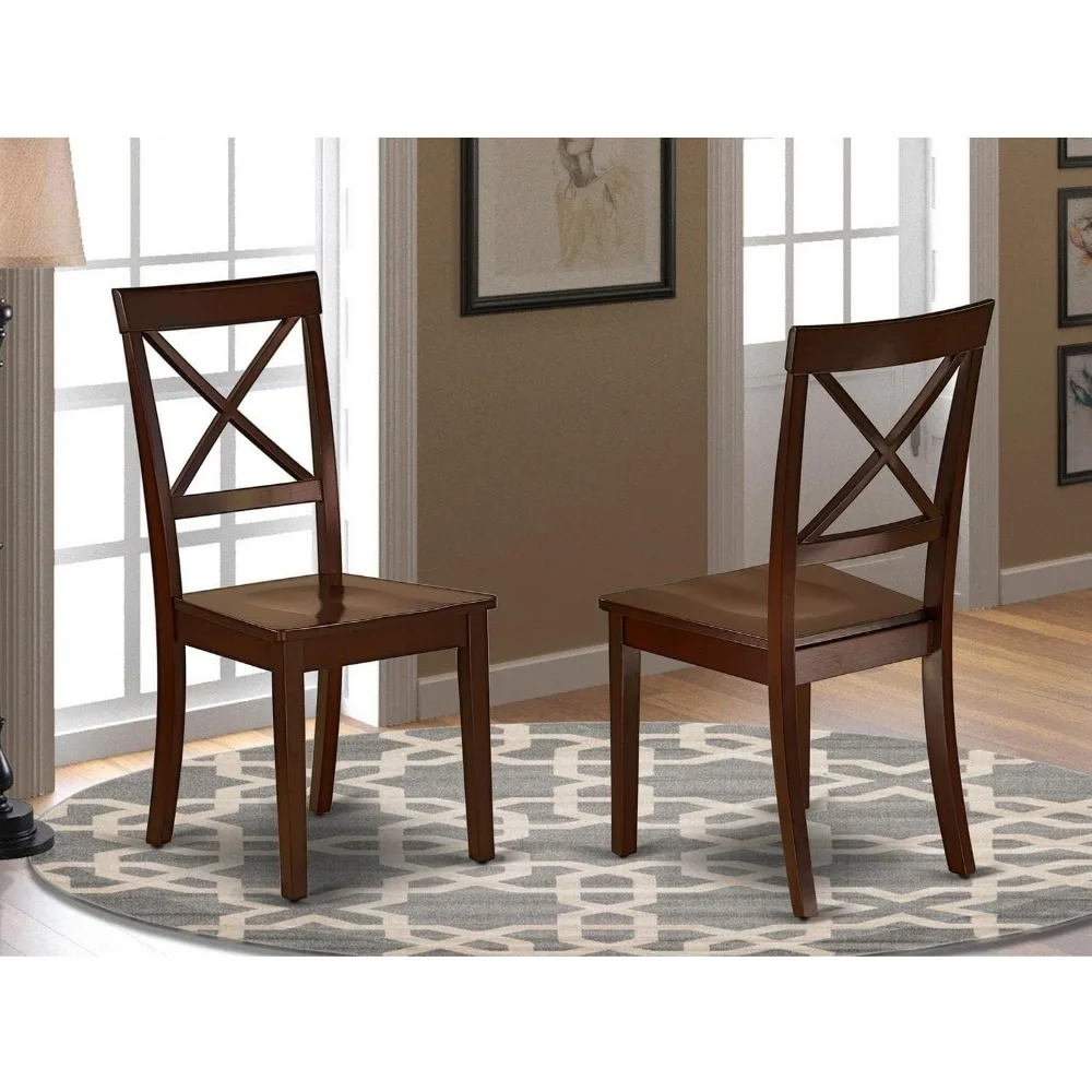 

Set of 2 Dining Chair Dining Cross Back Wood Seat Kitchen Chairs freight Free Room Furniture Home