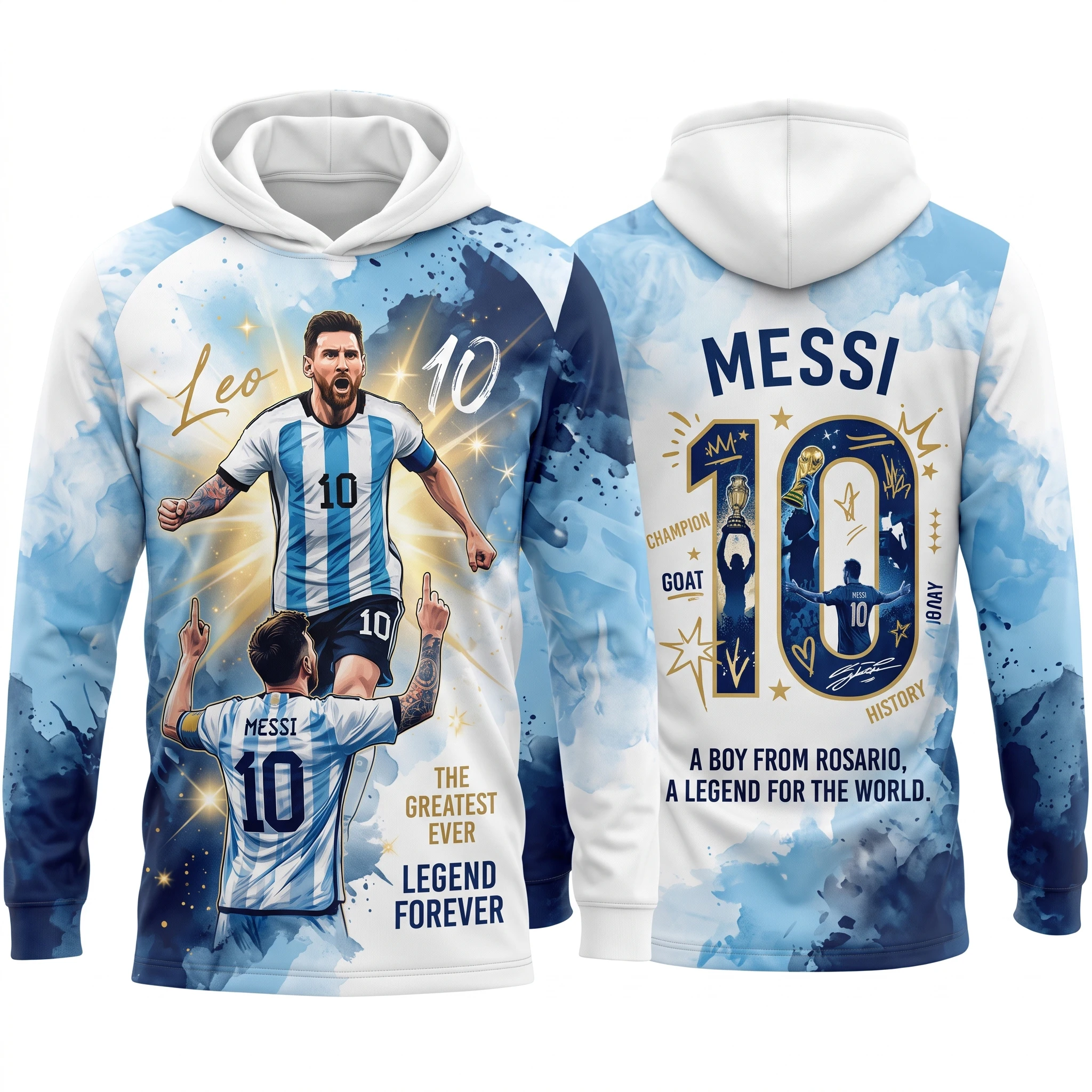 Messi Special Fan Edition Hoodie Long Sleeve Comfortable Pullover Sweatshirt Casual Daily Outdoor Autumn Winter Fashion Clothing