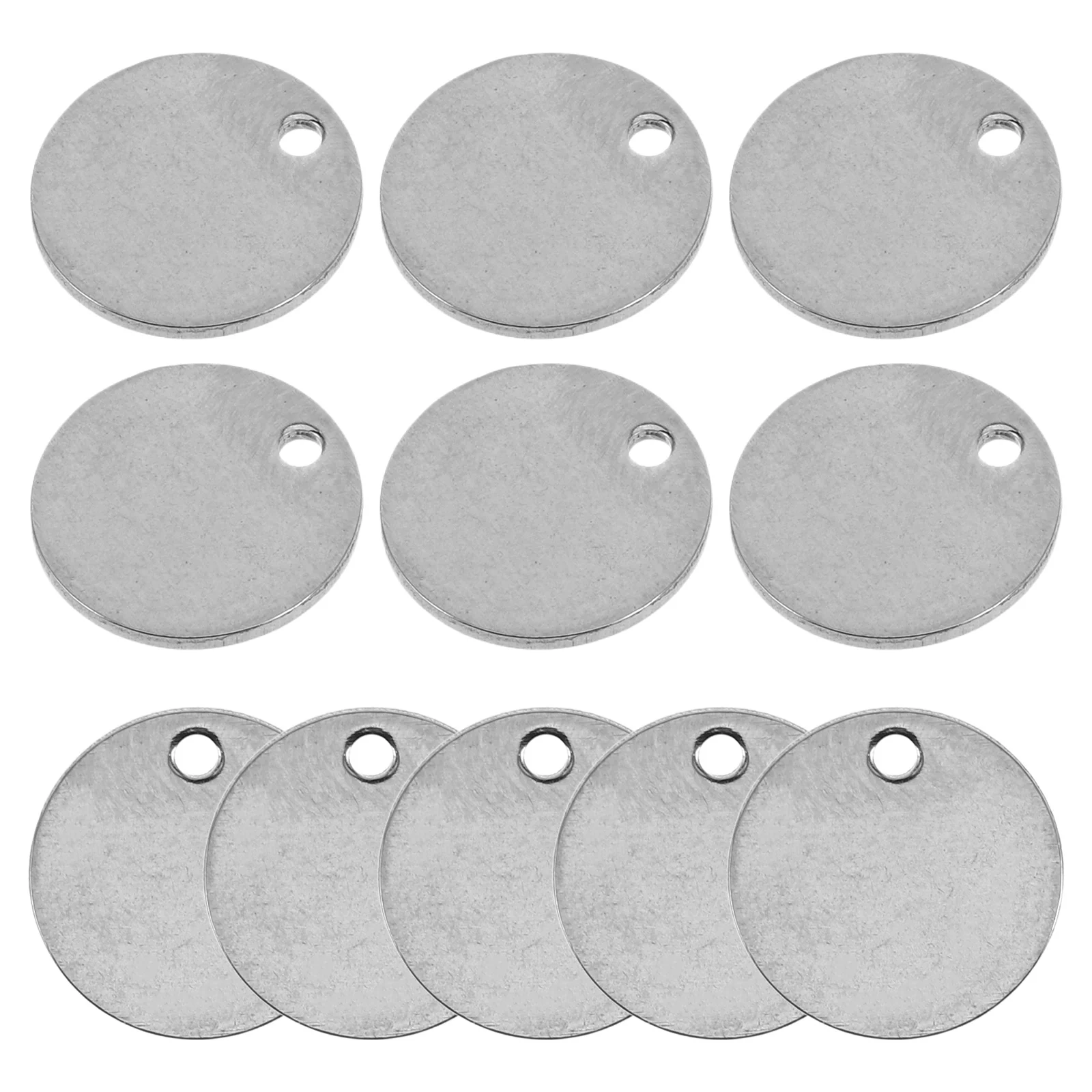 

20Pcs Stainless Steel Round Pendant Minimalist Smooth Surface Compact Size Portable Jewelry Collection Metal Blanks Keychain