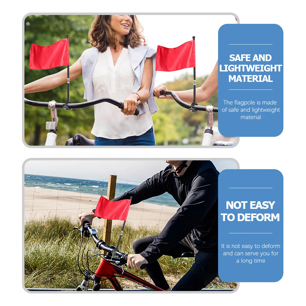 2 Pcs Bicycle Flagpole Stand Holiday Handlebar Flagpoles Mounts Cycling Flags Bike Display Banner Holder