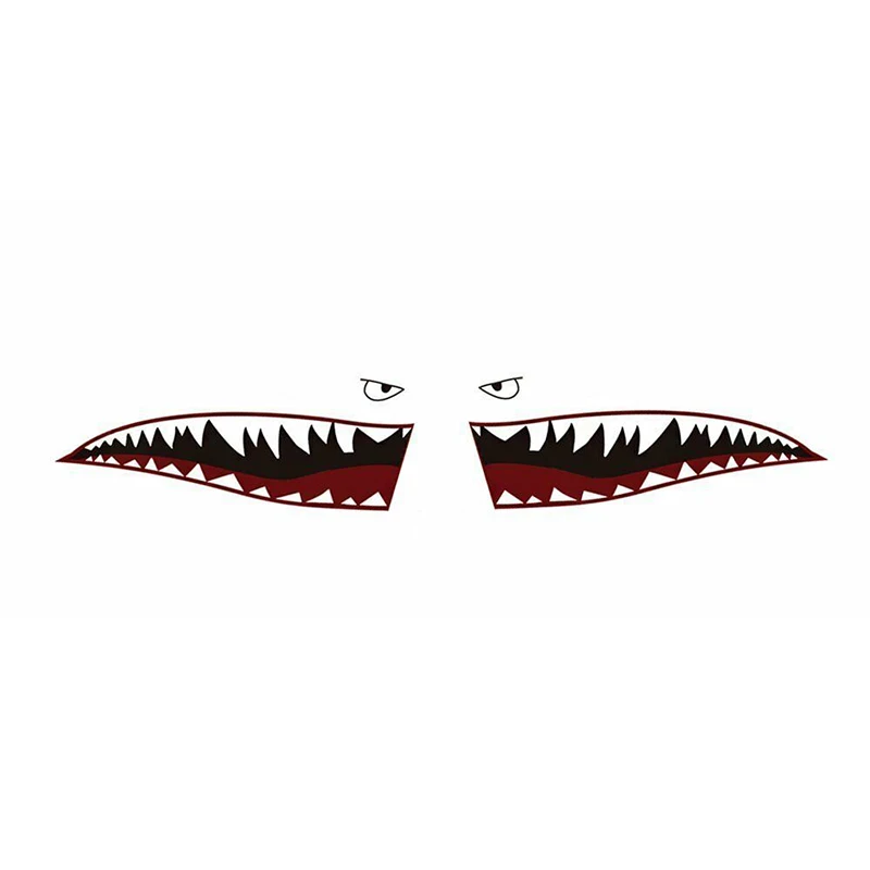 

1Pair Shark Mouth Tooth Teeth Reflective Sticker Vinyl Auto Car Cool Refiting Exterior Decal for Side Door Car Styling