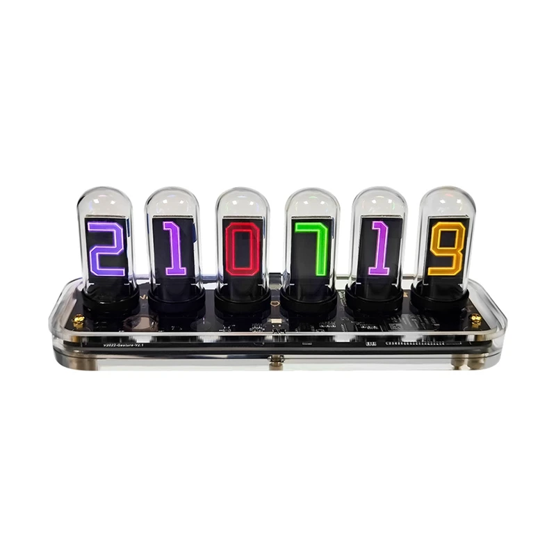 

Glow Tube Clock Nixie Tube Clock Kit Digital Calendar Stopwatch 6 Bit LCD Photo Display Creative Desk Decoration Gifts