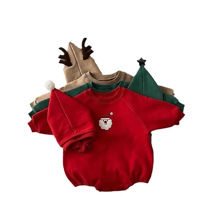 ثوب فضفاض للأطفال من القطيفة والسميكة لعيد الميلاد، لطيف ودافئ وبسيط ومطرز بالكامل، للخريف والشتاء #5