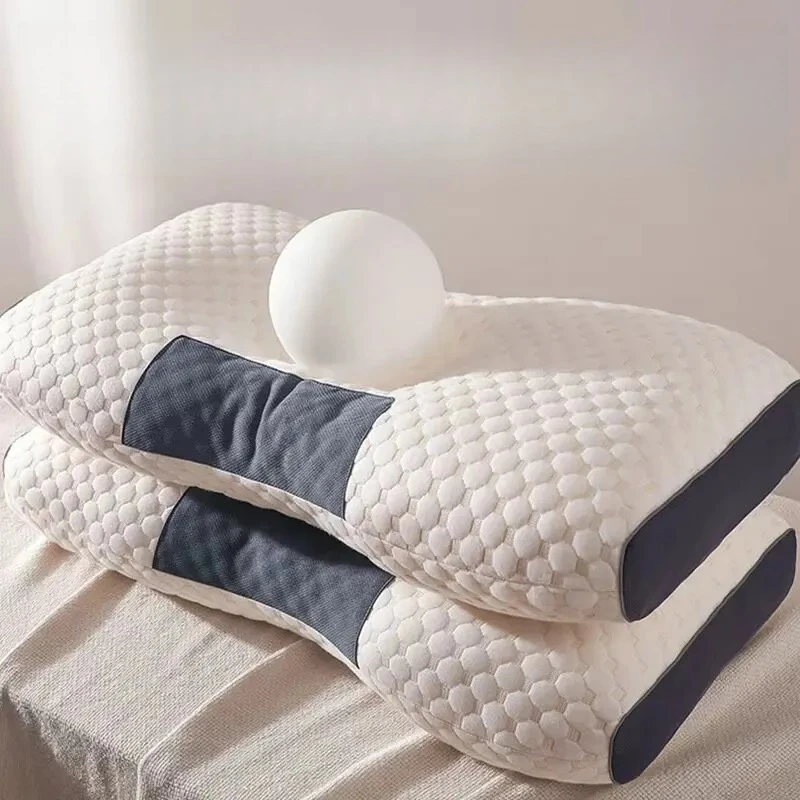 Massage Neck Pillows Adjustable Ergonomic Orthopedic Contour Support, High-Quality Pillow Core, All-Season Sleeping Comfort 1pcs