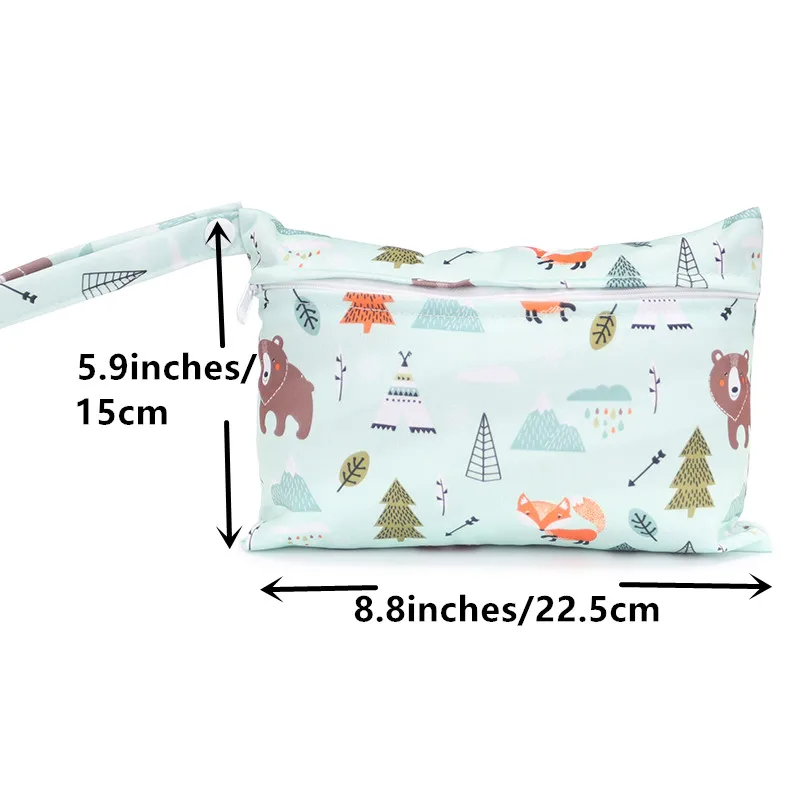 [Sigzagor]1 Wet Bag Reusable Washable for Snack Fruit Sandwich Snap Handle 5.9x8.8inches 15x22.5cm