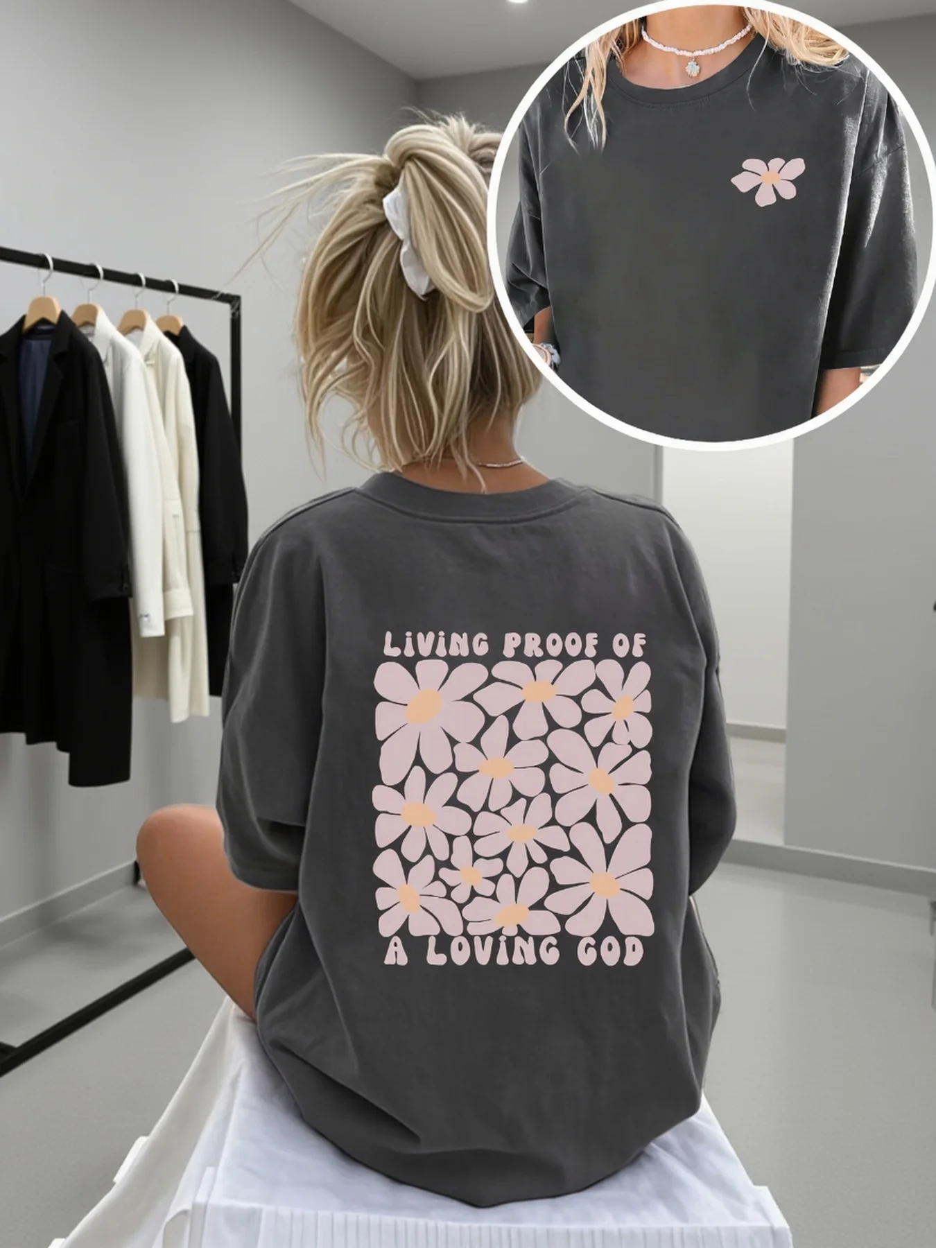 

Женская летняя футболка больших размеров с ретро-цветочным принтом, хлопковая, дышащая, стильная, универсальная, в уличном стиле, оверсайз