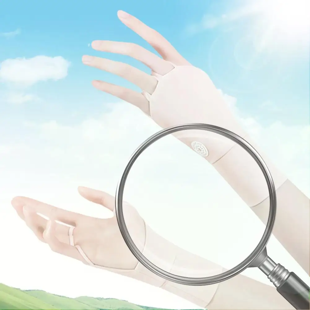 

Женские солнцезащитные перчатки, крутые дышащие солнцезащитные перчатки с УФ-защитой, перчатки для гольфа, ледяной шелк, полые ладони, эластичные для тренировок на открытом воздухе