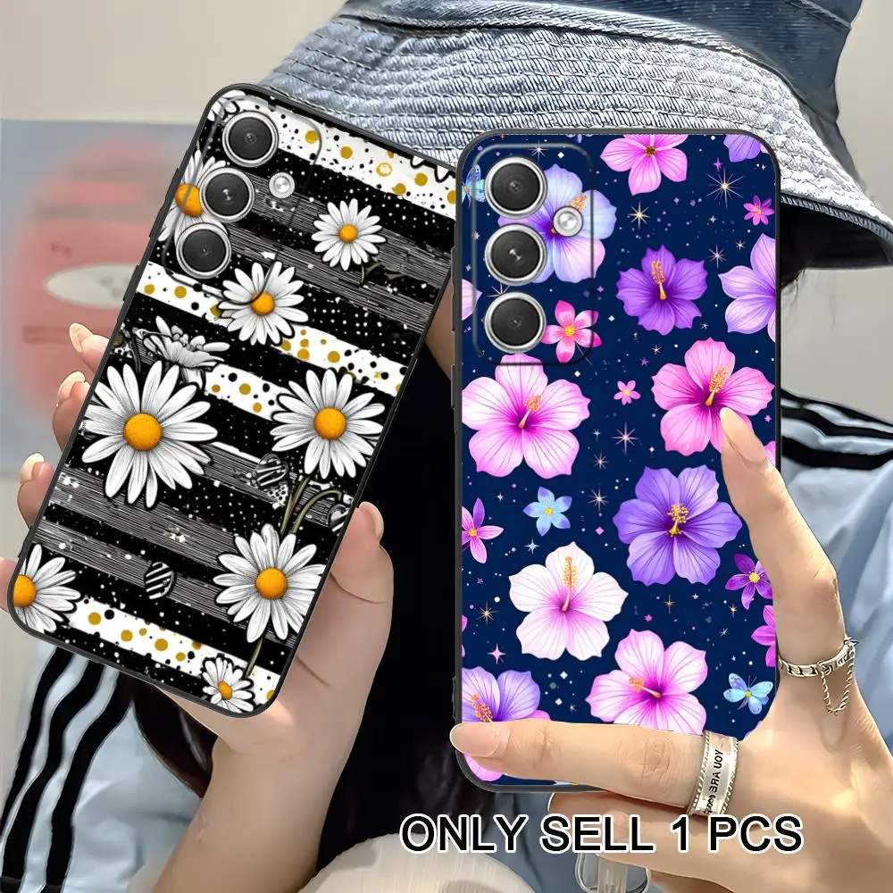 Flowers Art Matte TPU Mobile Phone Case for Samsung Galaxy S26 S25 S24 S23 S22 S21 S20 Note20 Plus FE Ultra Colorful Cover