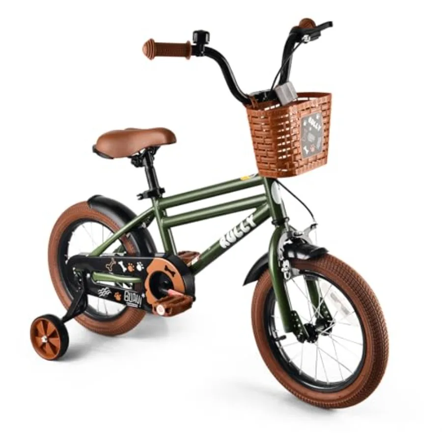 

Детский велосипед для мальчиков 12, 14, 16 дюймов для возраста 2-6 лет с тренировочными колесами, ножным тормозом, ручным тормозом и передней корзиной, синий/черный