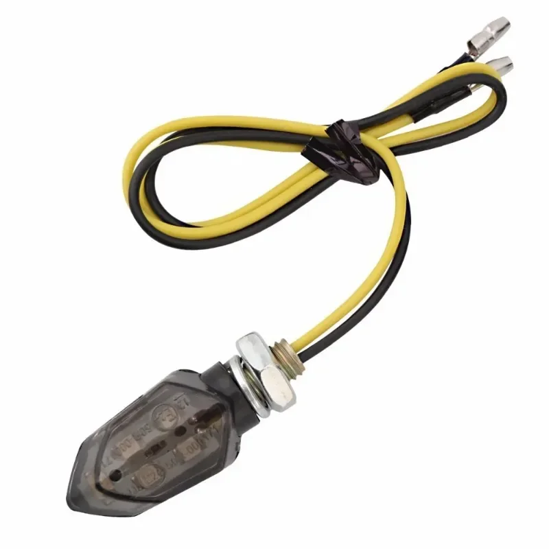 Mini lente de humo para motocicleta, luz de señal de giro, 5LED, 12V, luz indicadora ámbar, 2 cables para Kawasaki, Honda, Yamaha, Suzuki, 1 unidad