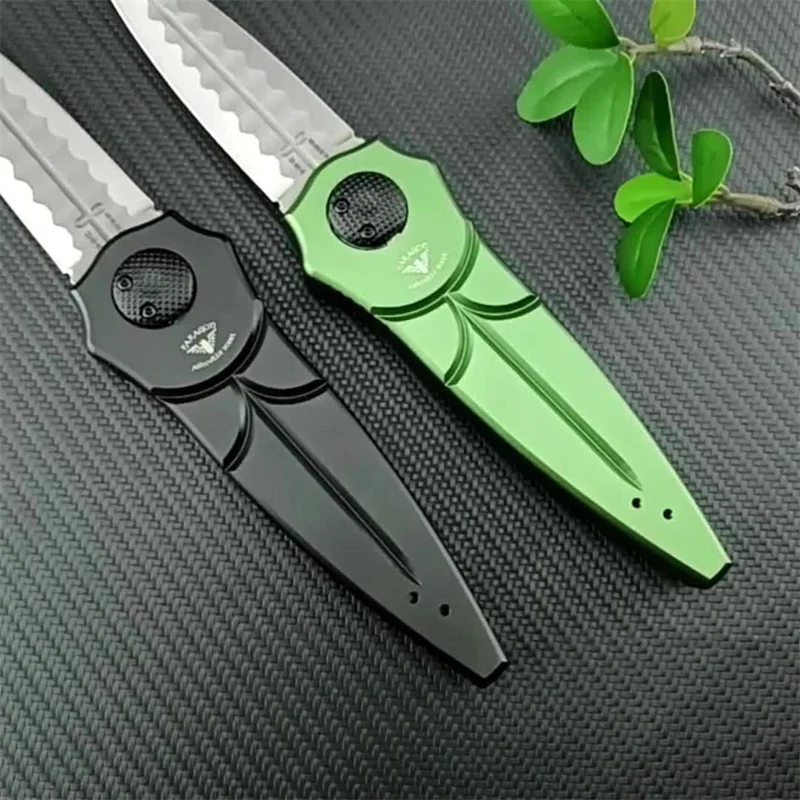 Outdoor knife Camping Survival Warrior Hunting self-defense multi-purpose EDC pocket knife aluminum alloy handle D2 handle