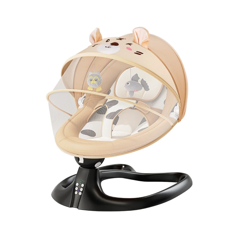 Cute Brown tiger Print High Quality Newborn Baby Swing