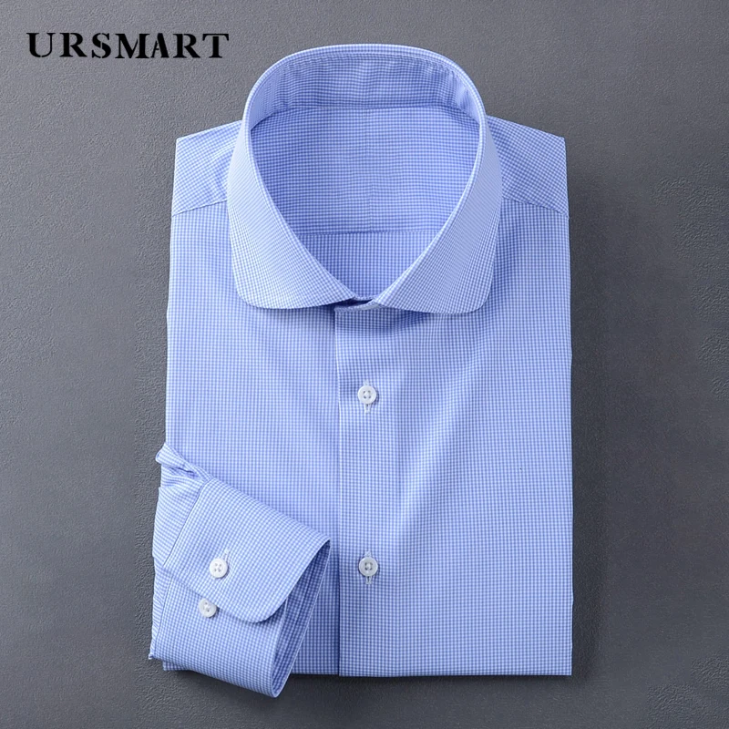 Men\'s casual plaid shirt vintage school 2024 spring round collar fashion mens custom shirt