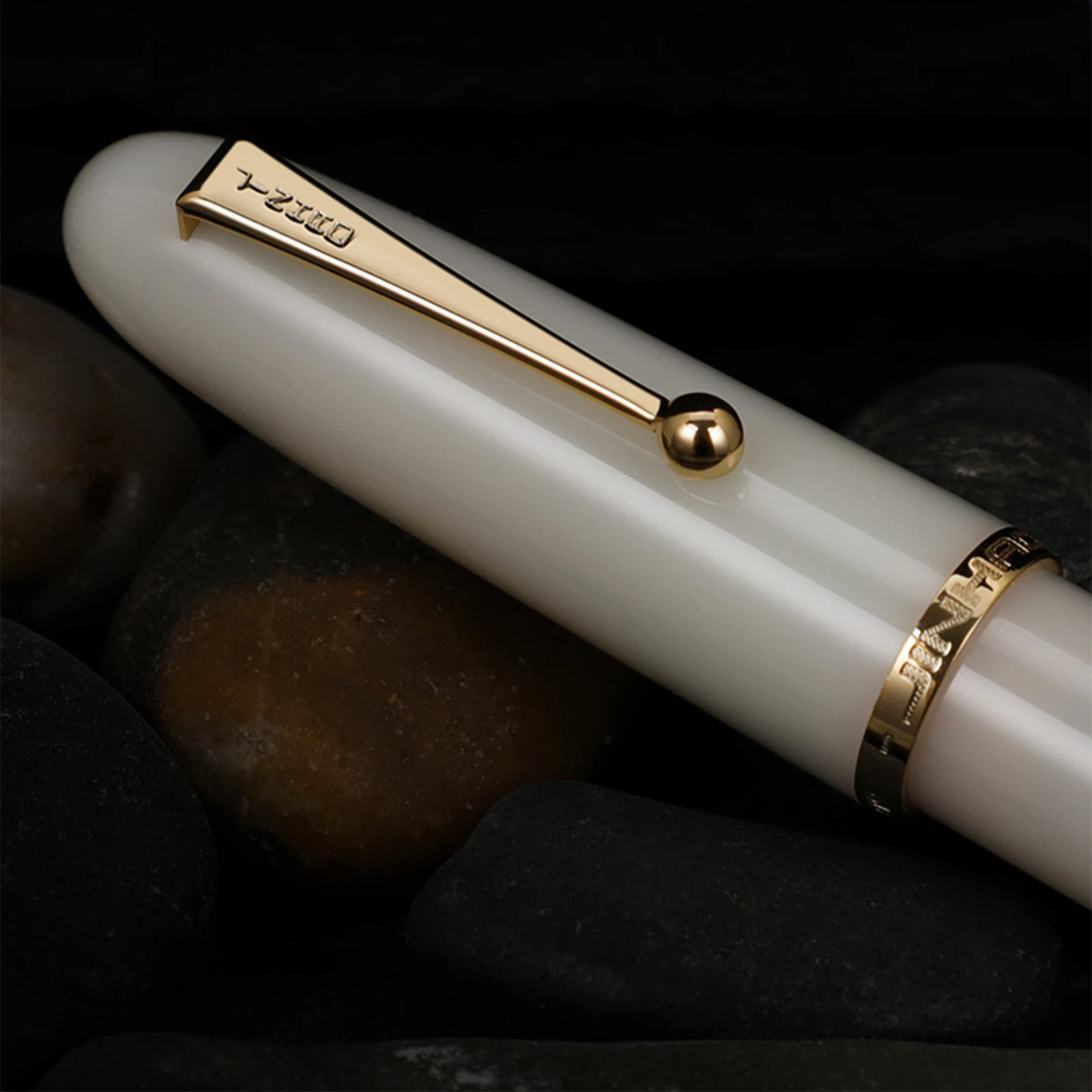 Imagem -03 - Resina Caneta-tinteiro Heartbeat Nib Ivory Cor Escrita Canetas de Tinta Grande Conversor Material Escolar Canetas de Presente f m Jinhao-9019