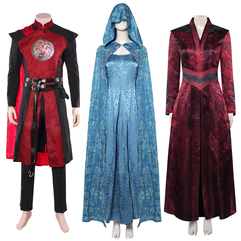 

Adult House Targaryen Costume Princess Rhaenyra Alicent Cosplay Hightower Jacaerys Outfit Dress Cloak Halloween Carnival Disguis