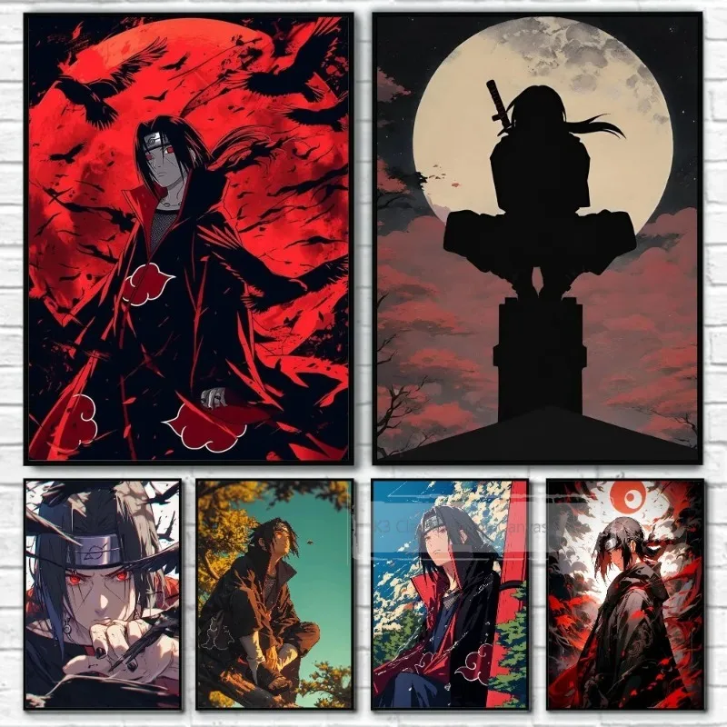 1 шт. крутой аниме I-Itachi U-Uchiha аниме постер с принтом для дома, спальни, входа, бара, кафе, художественная живопись, украшение