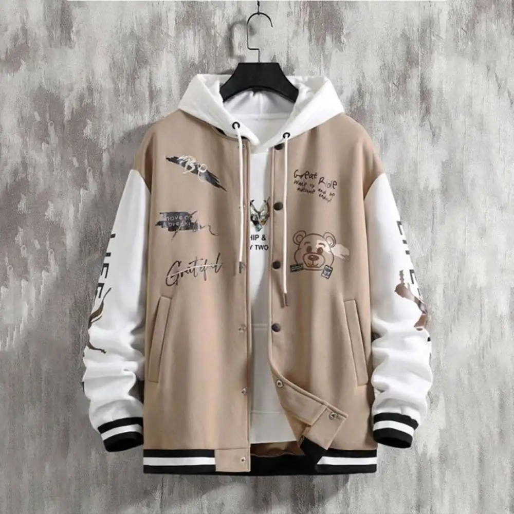 Sweatshirts Baseball Uniform Men's Jersey Stand Collar Coats Male Casual Sportswear Boy Button Tracksuits Jacket Loose Outerwear