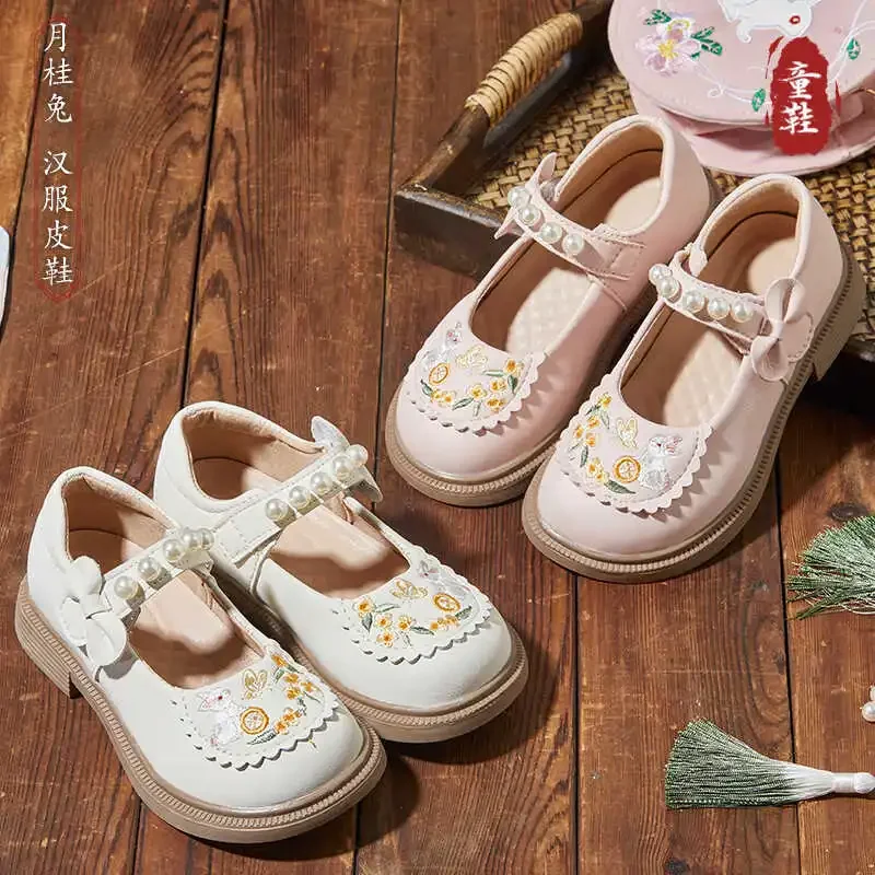 

Children's Hanfu shoes baby ancient style embroidered shoes ancient dress shoes embroidered soft sole national style