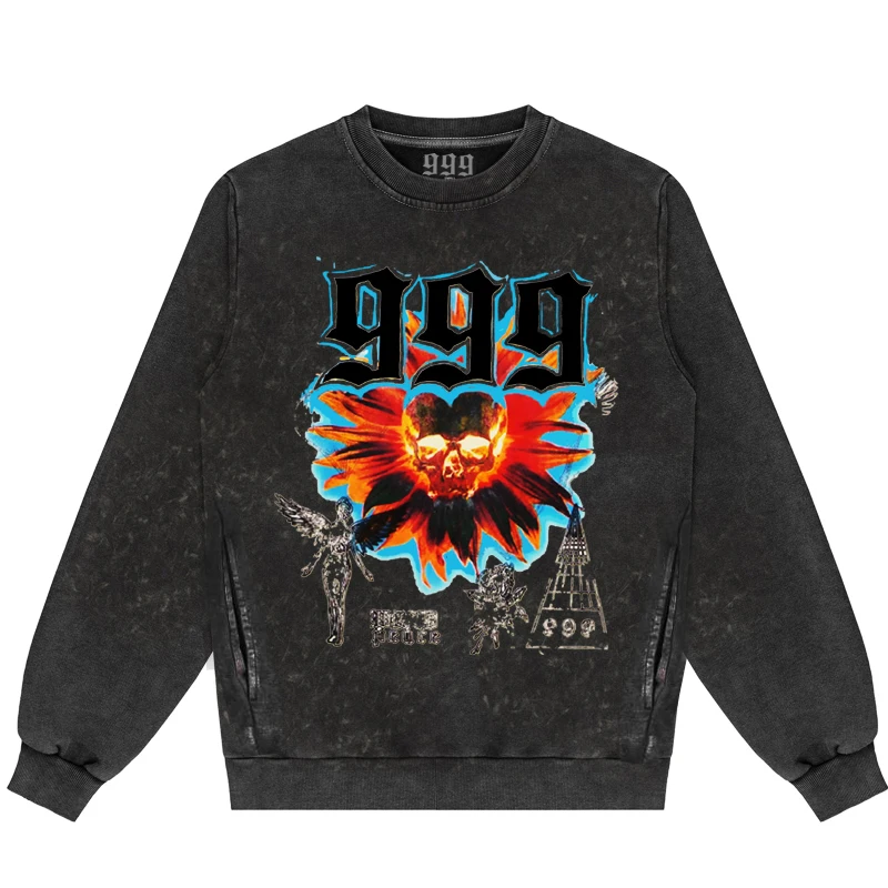 

New Retro Waed Tie Dye round Ne Sweatirt for M Rapper Youth Casual Cotton Sweatirt Anti-Stain Regular Sve