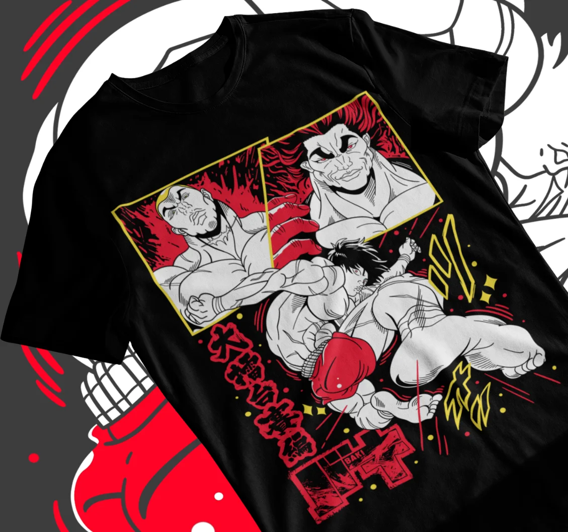 Baki de Grappler T-shirt Baki Hanma Manga Yujiro Hanma Baki Anime Soft Tee