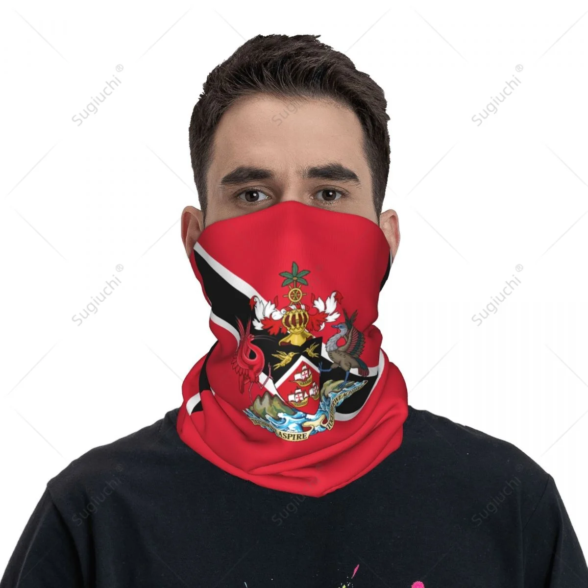 Unisex Trinidad And Tobago Flag Neckerchief Scarf Neck Face Mask Scarves Neck Warmer Seamless Bandana Headwear Cycling Hiking