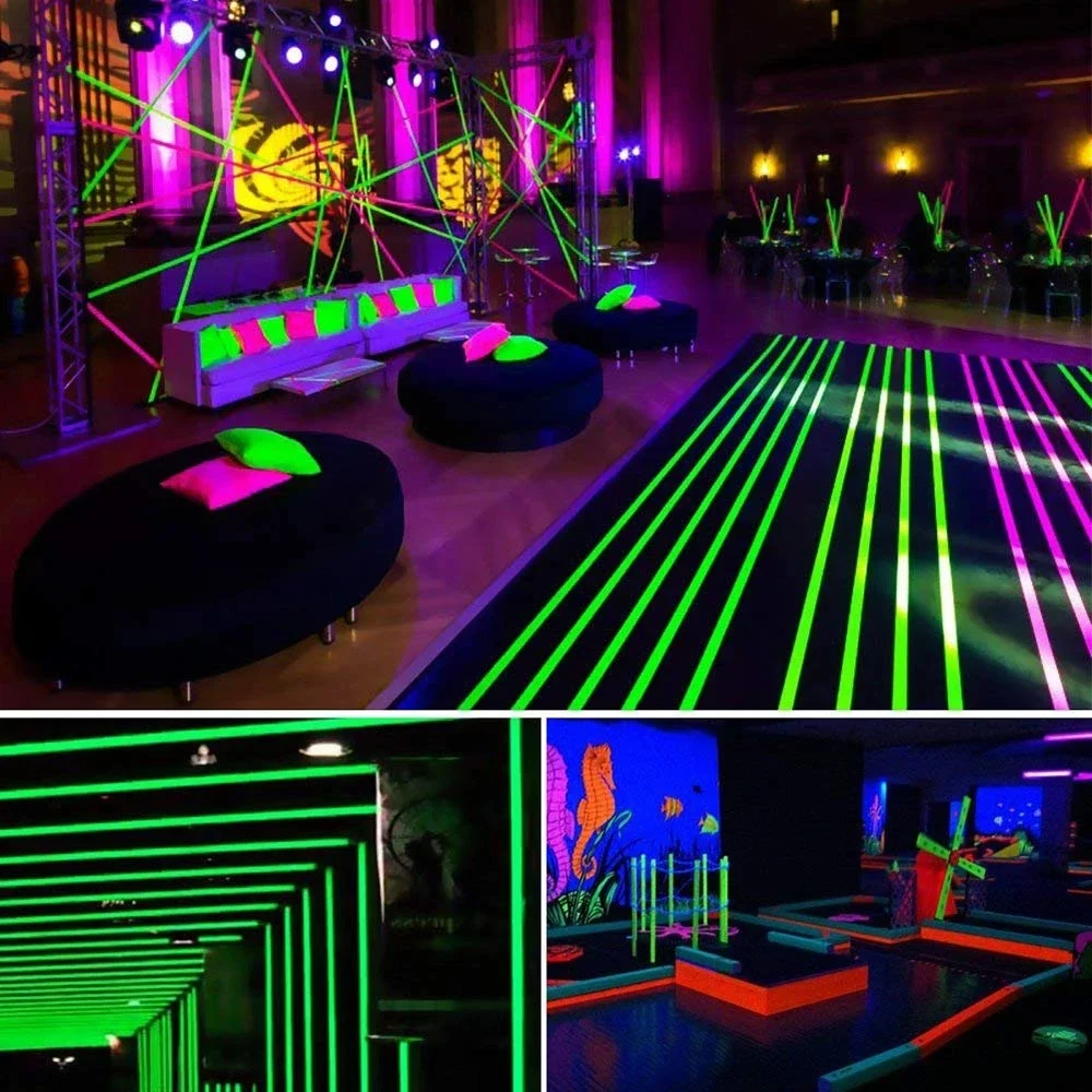 Cotton Glow Tapes Neon Gaffer Party Tape Self-Adhesive Luminous Reactive Cloth Stage Glow-in-the-dark Prop Wedding Home Decor