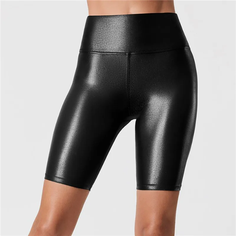 Women High Waist Faux Leather Shorts Sexy Slim Solid Black Summer Short Pants Casual Fashion Elastic PU Shorts