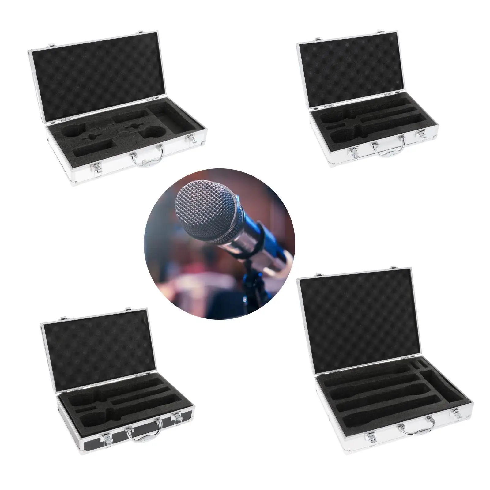 صندوق تخزين ميكروفون رغوة الألومنيوم ، صندوق الأدوات ، صندوق الميكروفون للمرحلة ، التحكم في الإنترنت ، غرفة الغناء ، البث