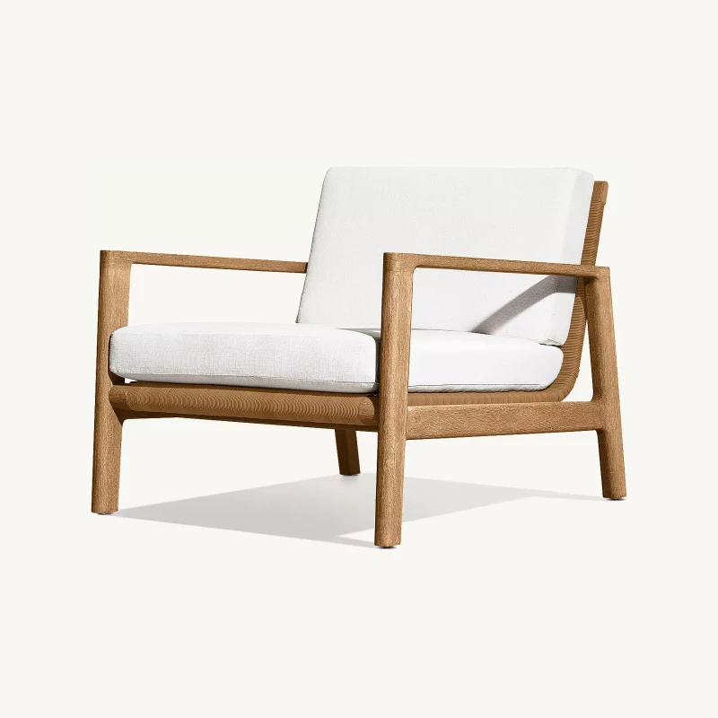 

Outdoor sofa solid wood rope weaving outdoor garden courtyard balcony waterproof and sun protection leisure outdoor furniture