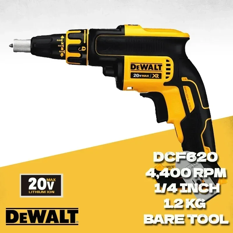 DEWALT DCF620 DCF6202 Drywall Screw Gun 20V Handheld Automatic Feeding Nailing Machine Brushless 360 Degree Rotation Nail Gun