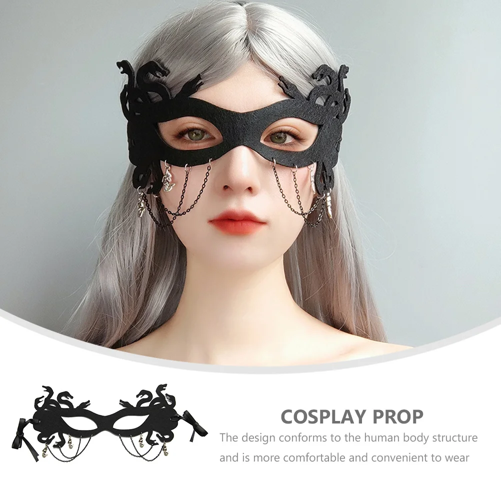 Women Witch Role Play Masquerade Half Mask Comfortable Cloth Material Halloween Costume Party Accessory Cosplay Prop Nightclub